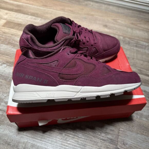 Nike Air Span II Premium Men's Bordeaux Running Sneakers Shoes Size 8.5 - Picture 3 of 8